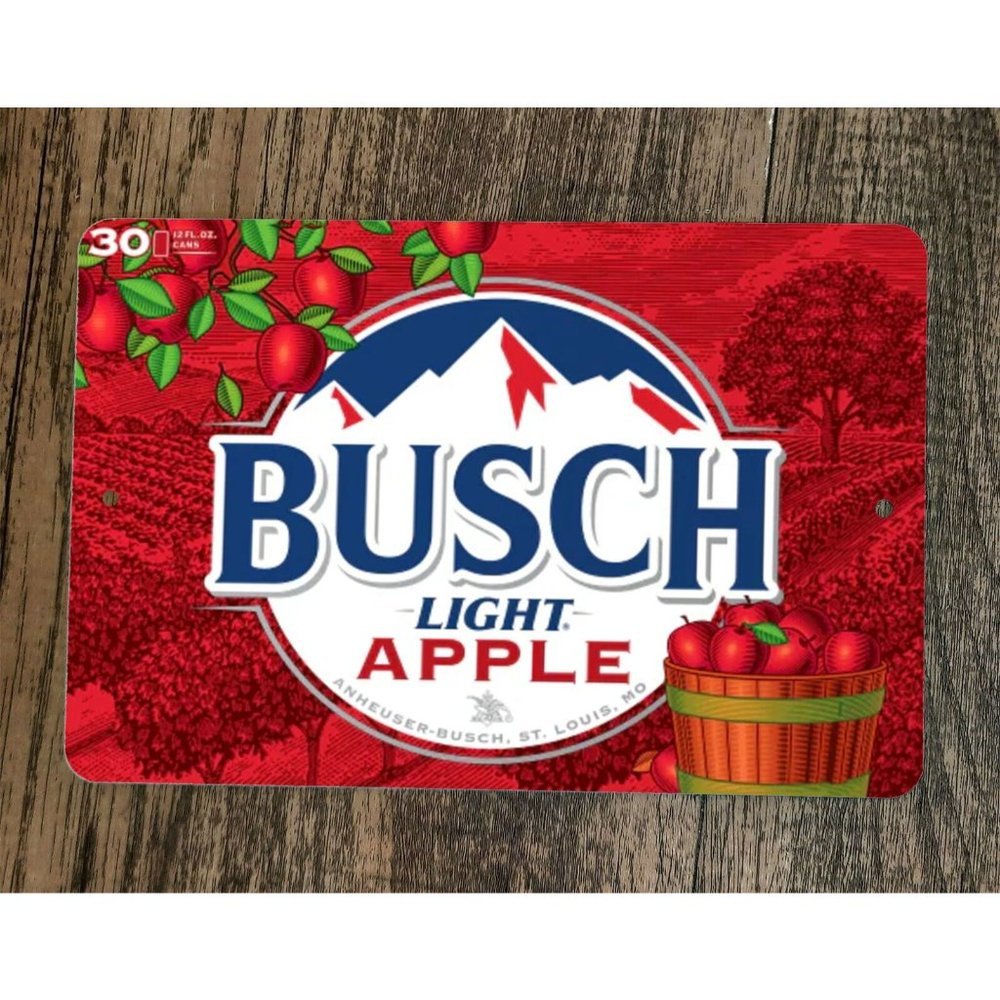 Busch Light‎ Apple Beer 8x12 Metal Wall Bar Sign